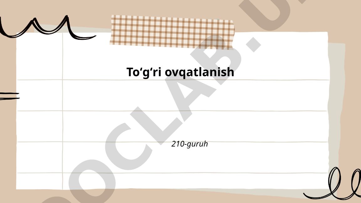 Toʻgʻri ovqatlanish: muvozanatli ratsion, vitaminlar va minerallar