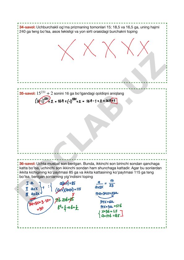 Geometriya va algebra masalalari to'plami