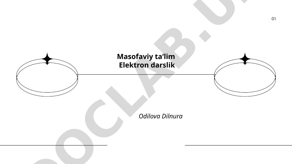 Masofaviy ta'lim va elektron darsliklarning pedagogik dizayni