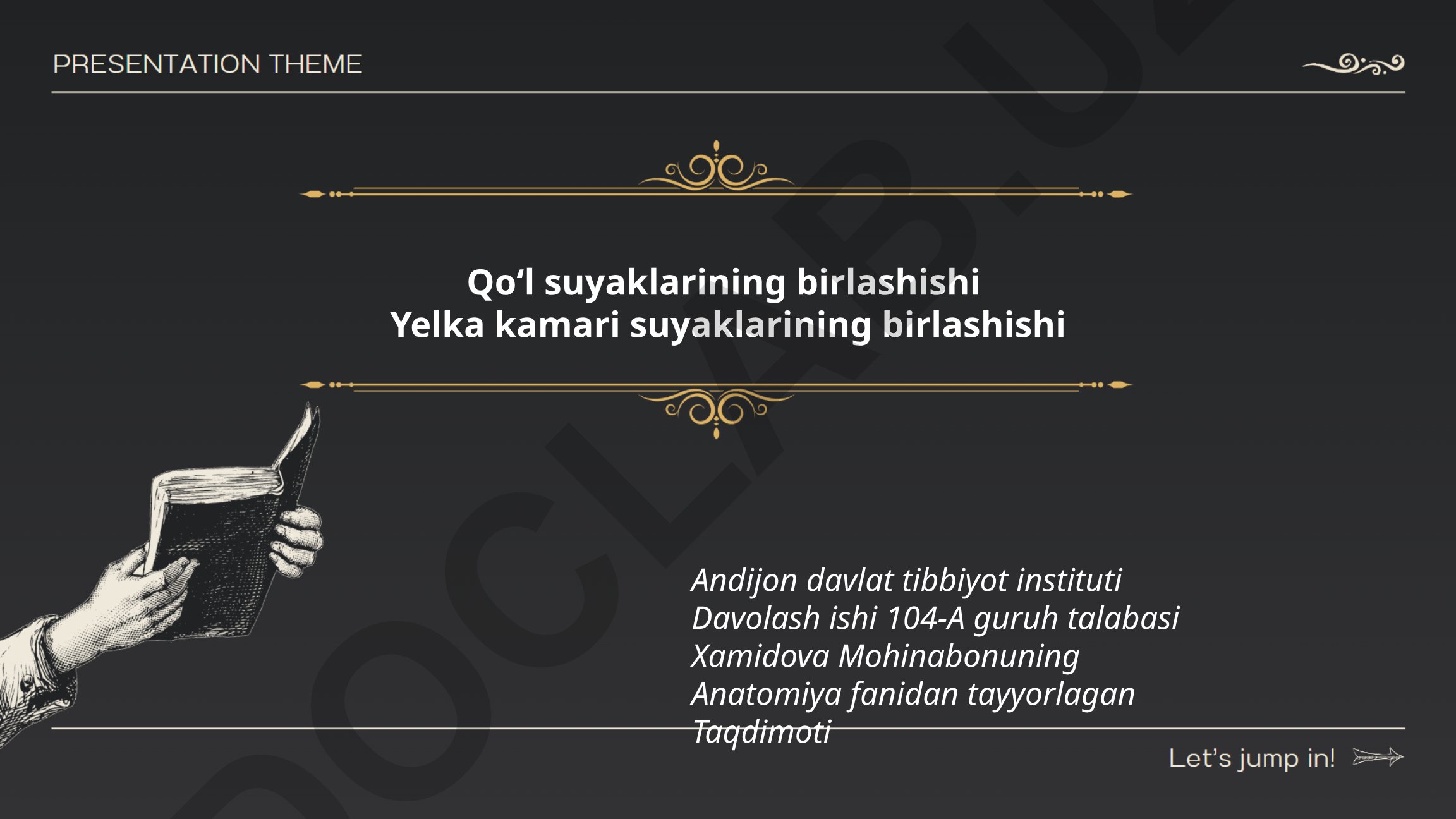 Qo‘l va yelka kamari suyaklarining birlashishi