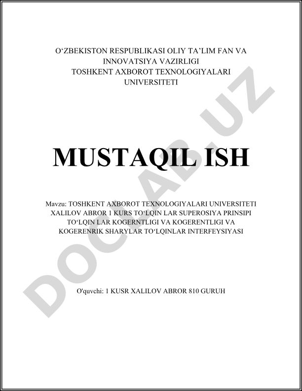 To'lqinlar superpozitsiyasi prinsipi va interferensiyasi