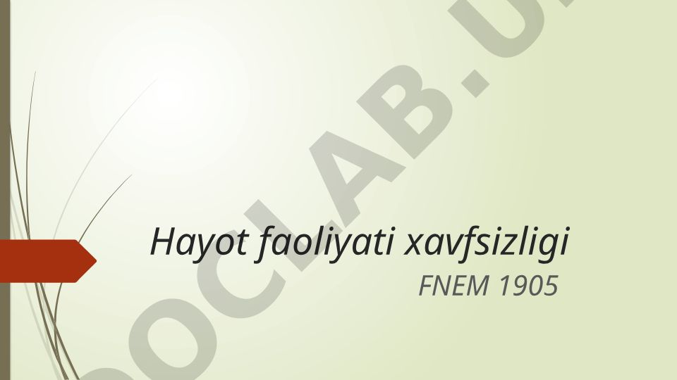 Hayot faoliyati xavfsizligi va yuqori nafas yo'llari o'tkazuvchanligini tiklash