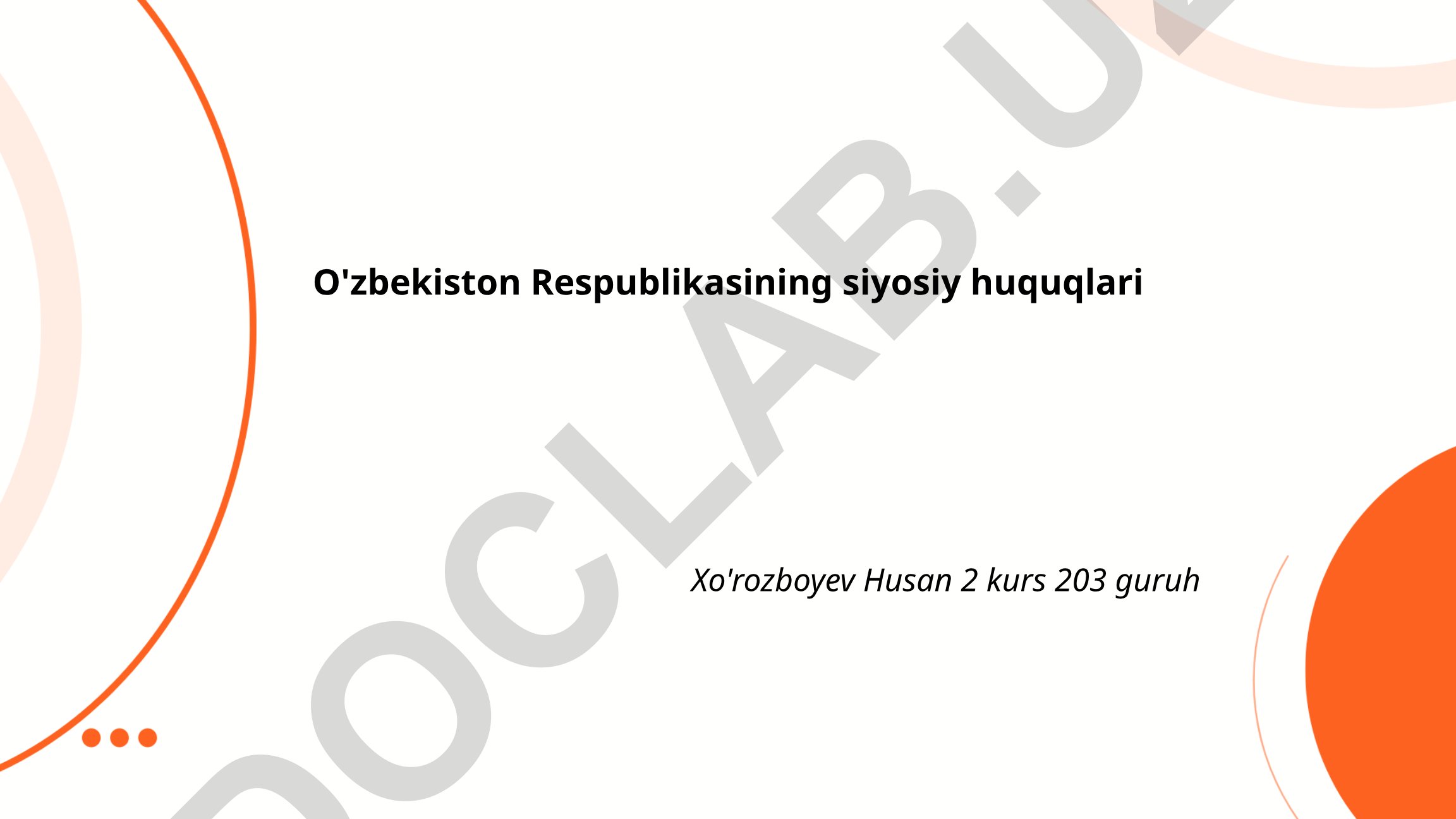 O'zbekiston Respublikasining siyosiy huquqlari