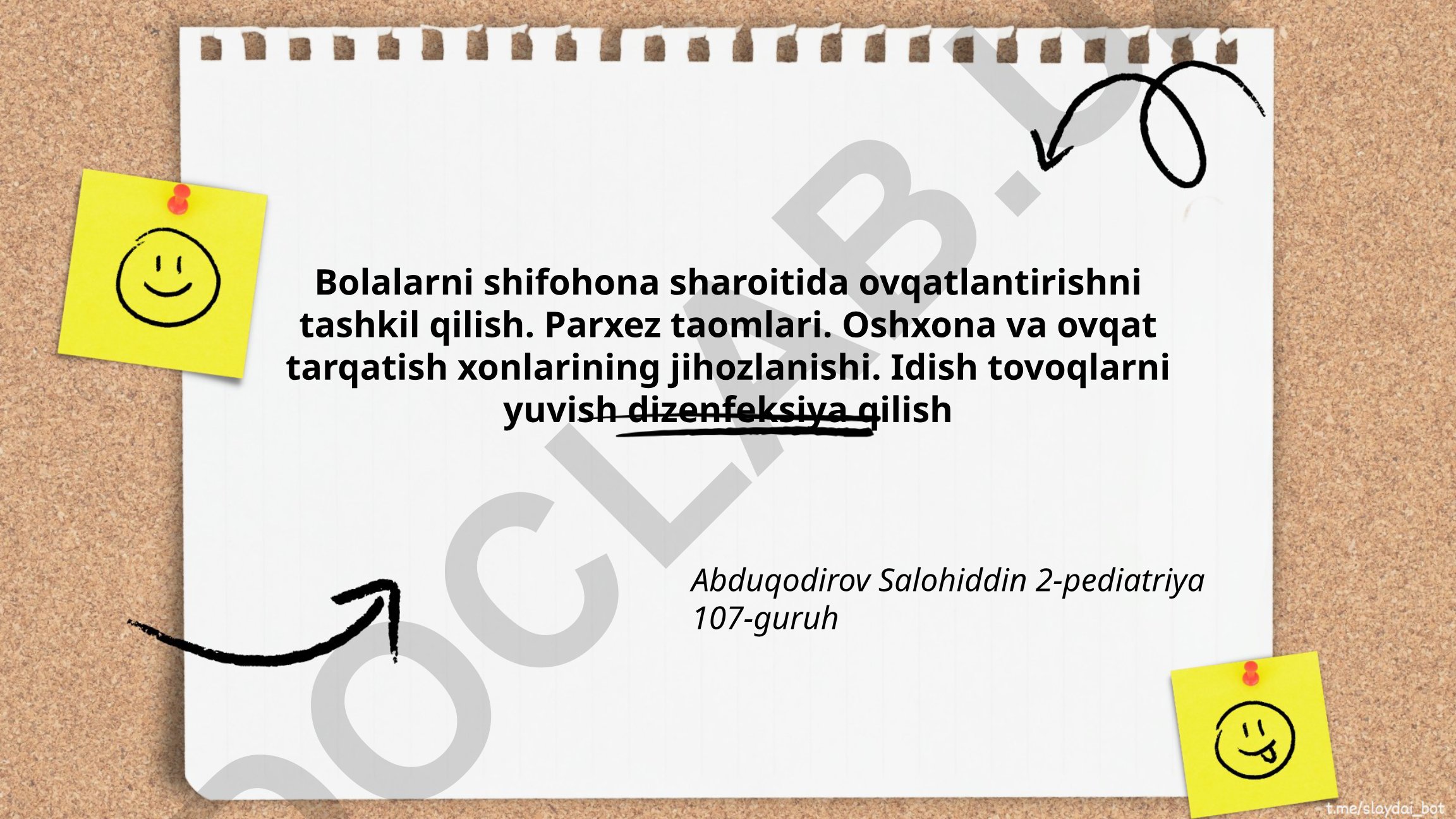 Bolalarni shifohona sharoitida ovqatlantirishni tashkil qilish va parhez taomlari