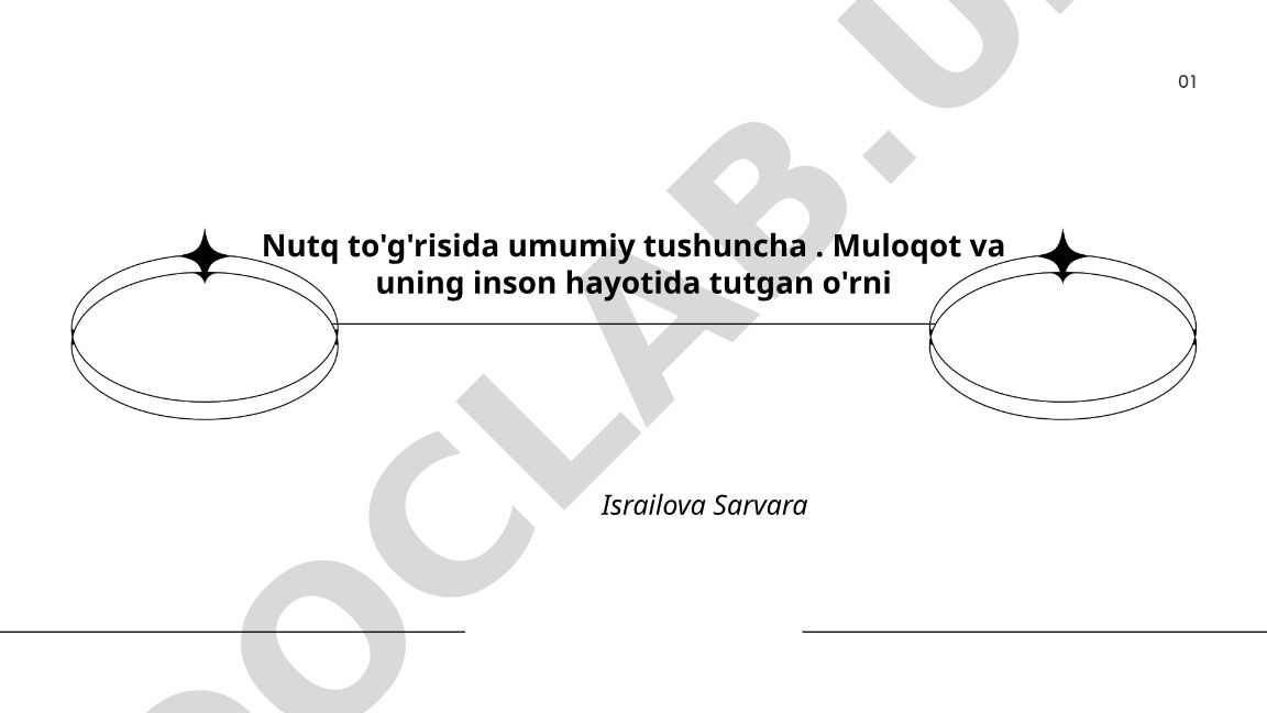 Nutq tushunchasi, xususiyatlari va til bilan bog'liqligi