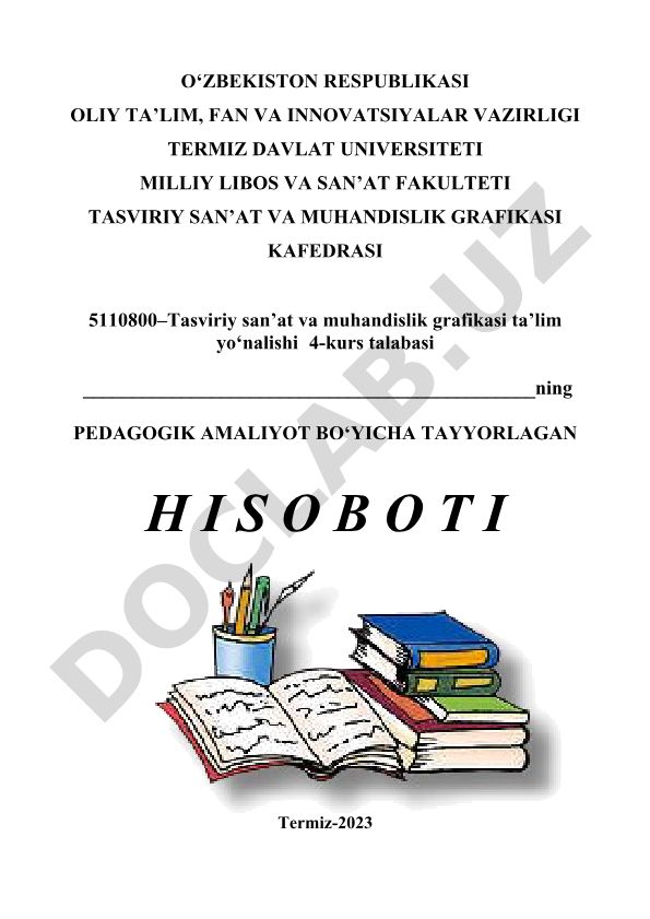 Pedagogik amaliyot hisoboti