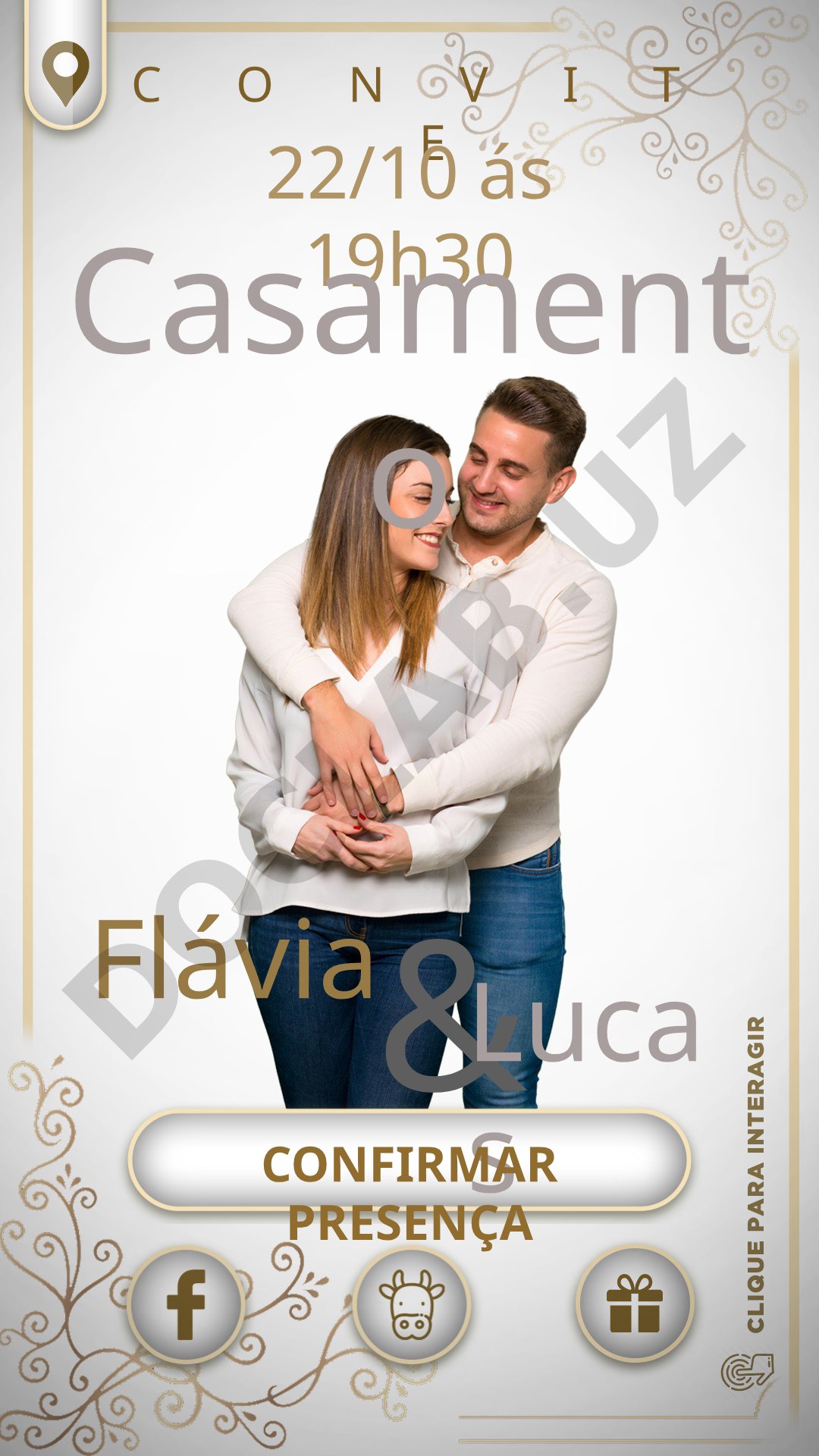 Convite de casamento de Flávia e Lucas