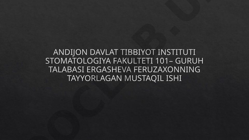 Davolash amaliyoti va tashxisda elektrokimyo asoslarining qo’llanilishi