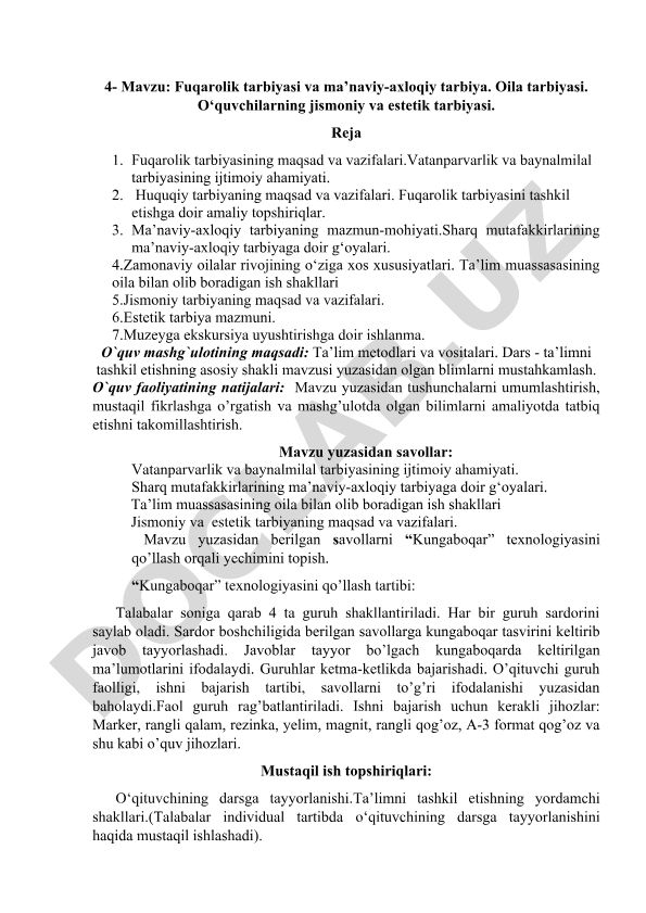 Fuqarolik tarbiyasi va ma’naviy-axloqiy tarbiya