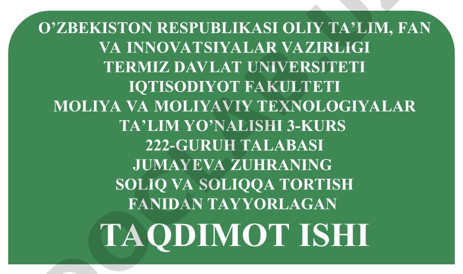 Jismoniy shaxslarning mol-mulkiga solinadigan soliqdan taqdim etiladigan soliq imtiyozlari