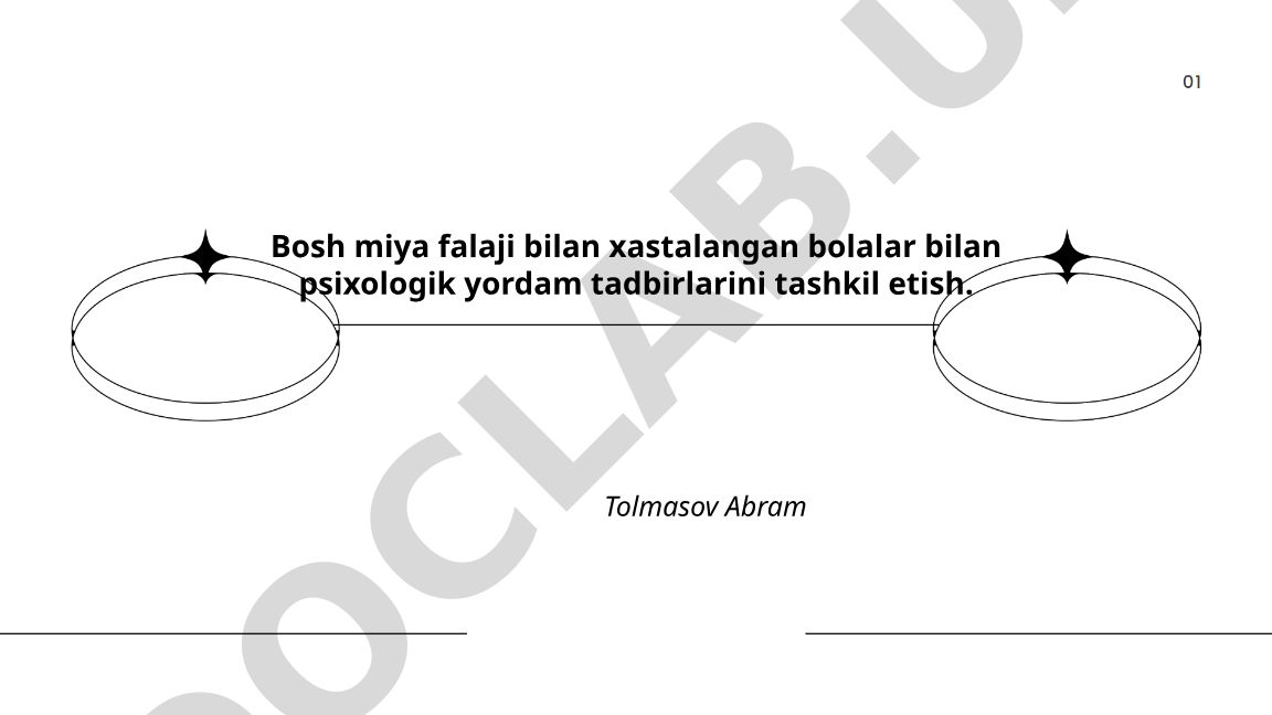 Bosh miya falaji bilan xastalangan bolalar bilan psixologik yordam tadbirlarini tashkil etish