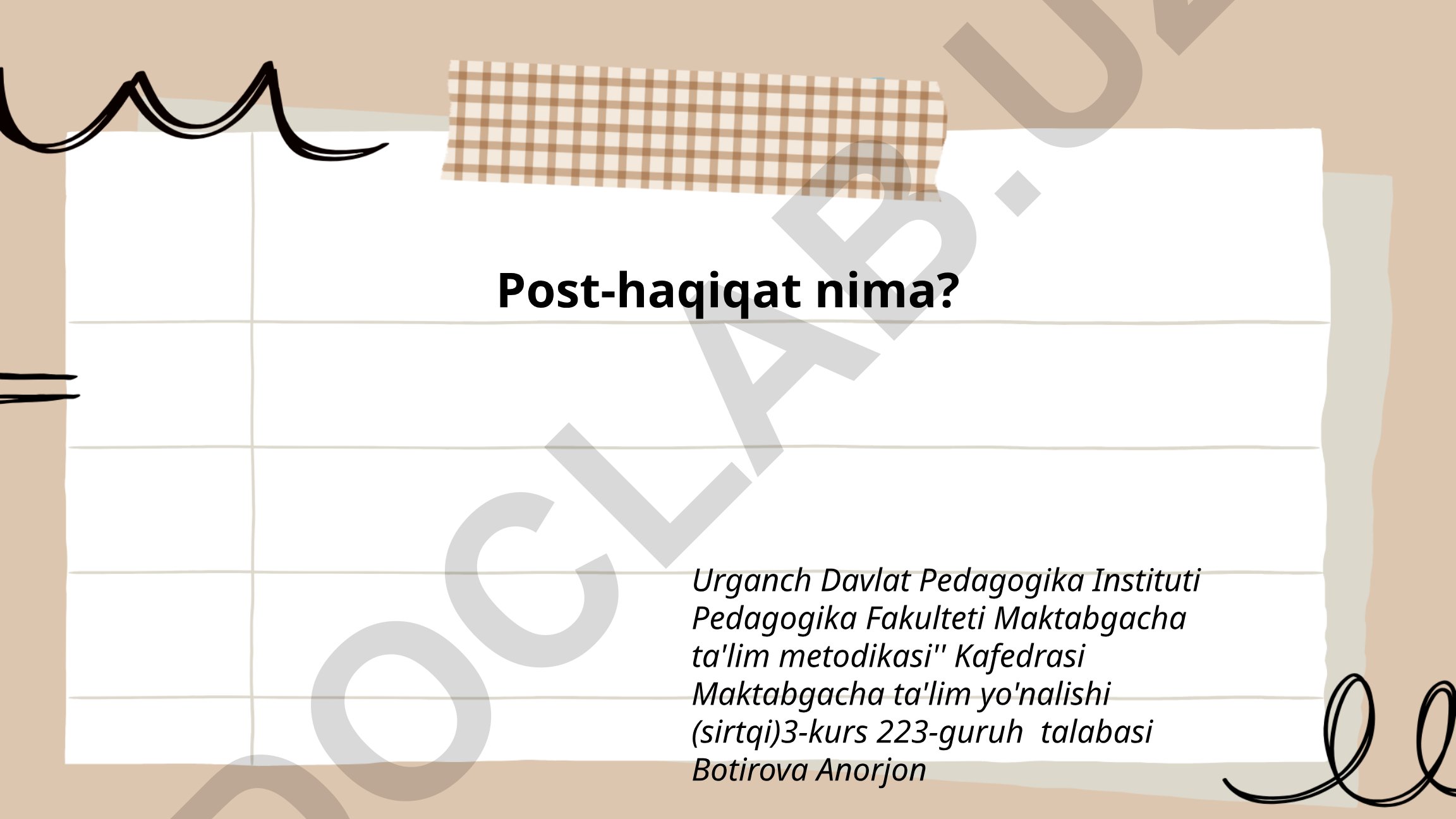 Post-haqiqat tushunchasi va zamonaviy axborot muhiti