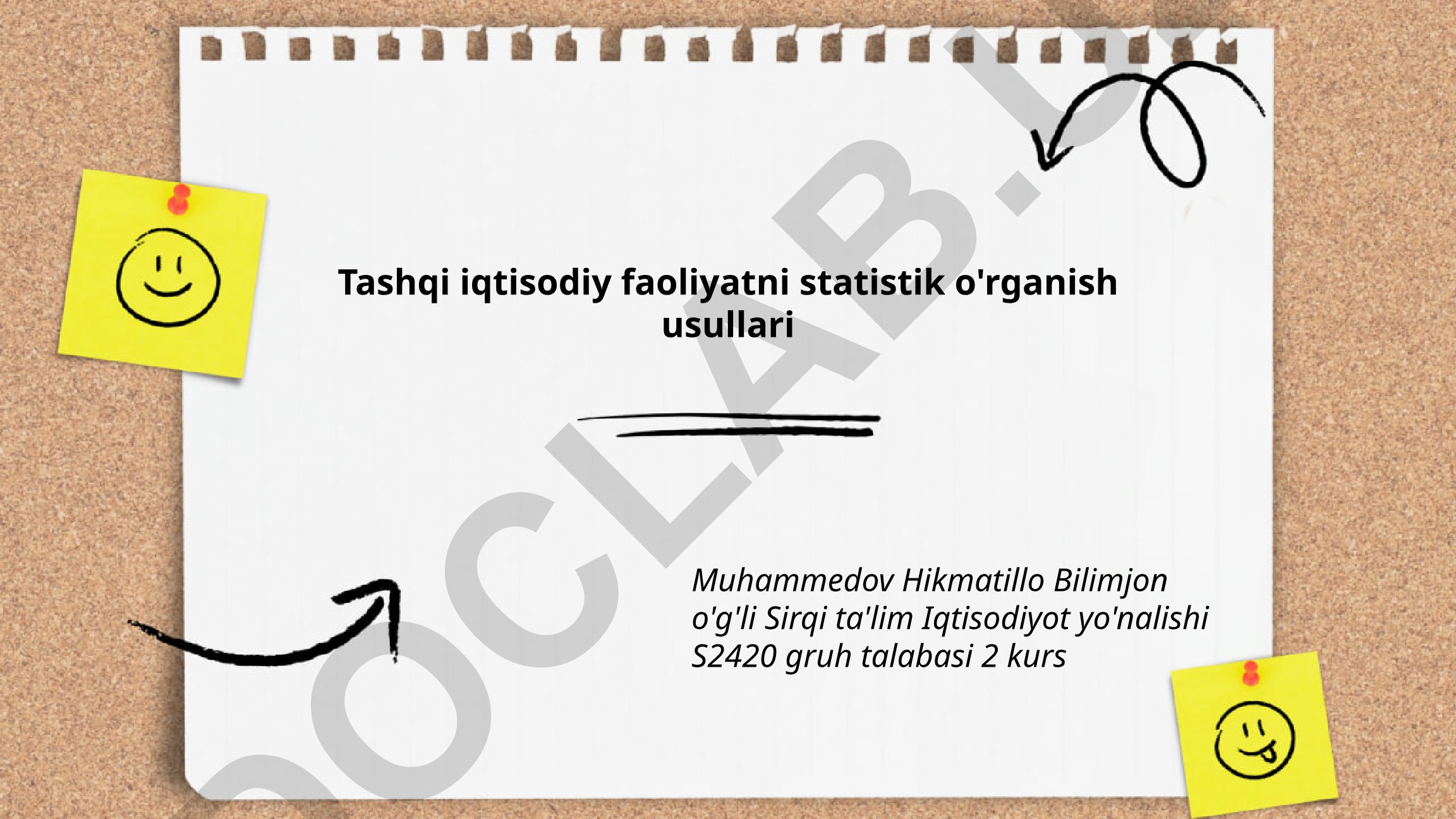 Tashqi iqtisodiy faoliyatni statistik o'rganish usullari