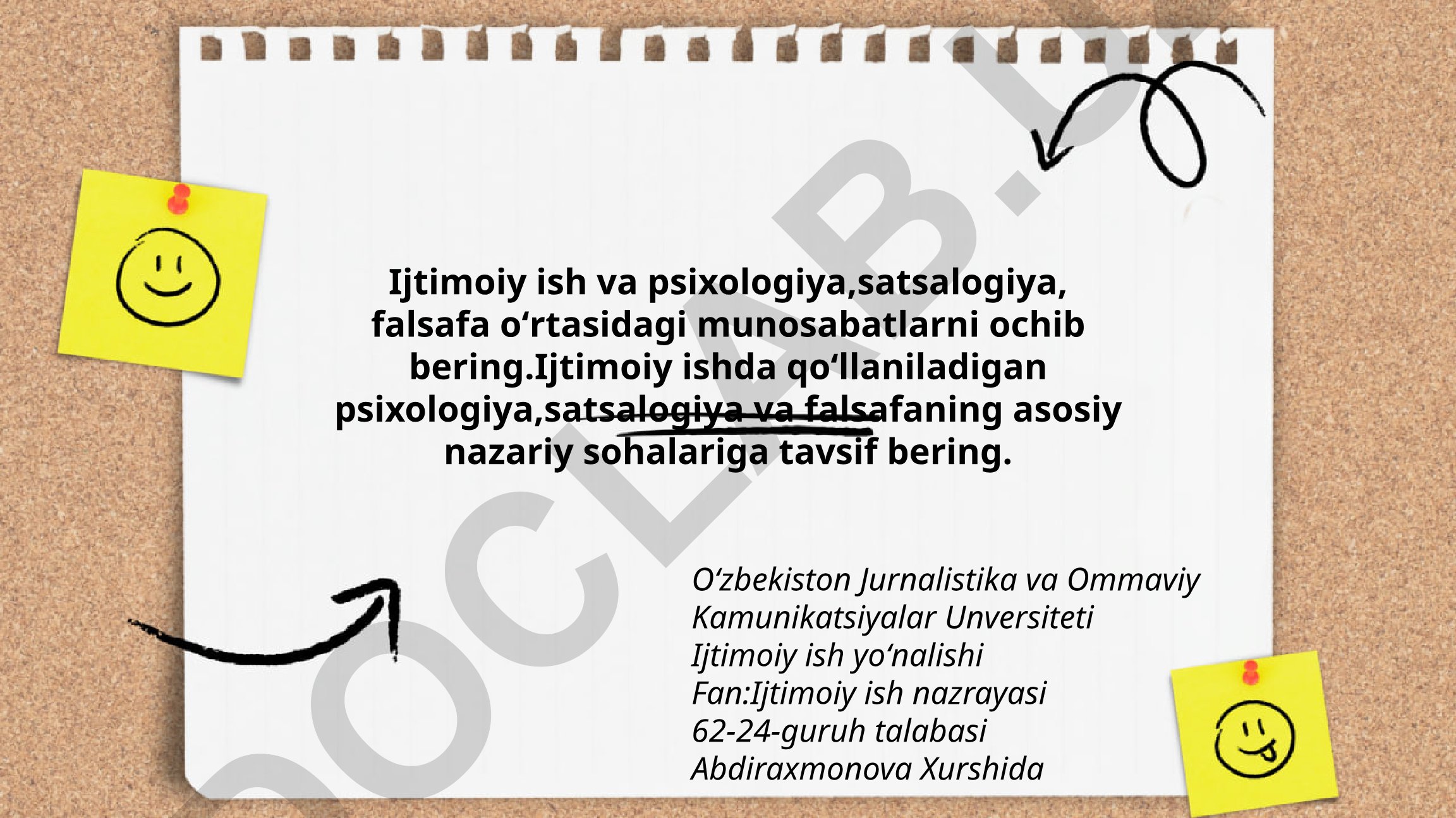 Ijtimoiy ish va psixologiya, satsalogiya, falsafa munosabatlari