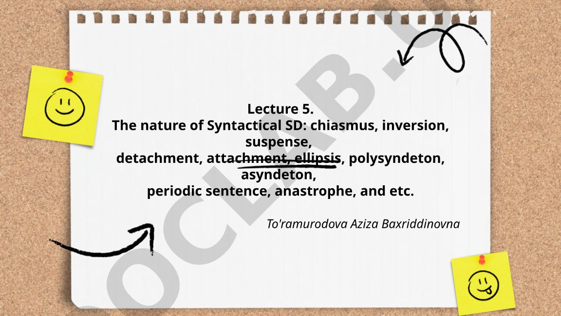 The nature of Syntactical Stylistic Devices