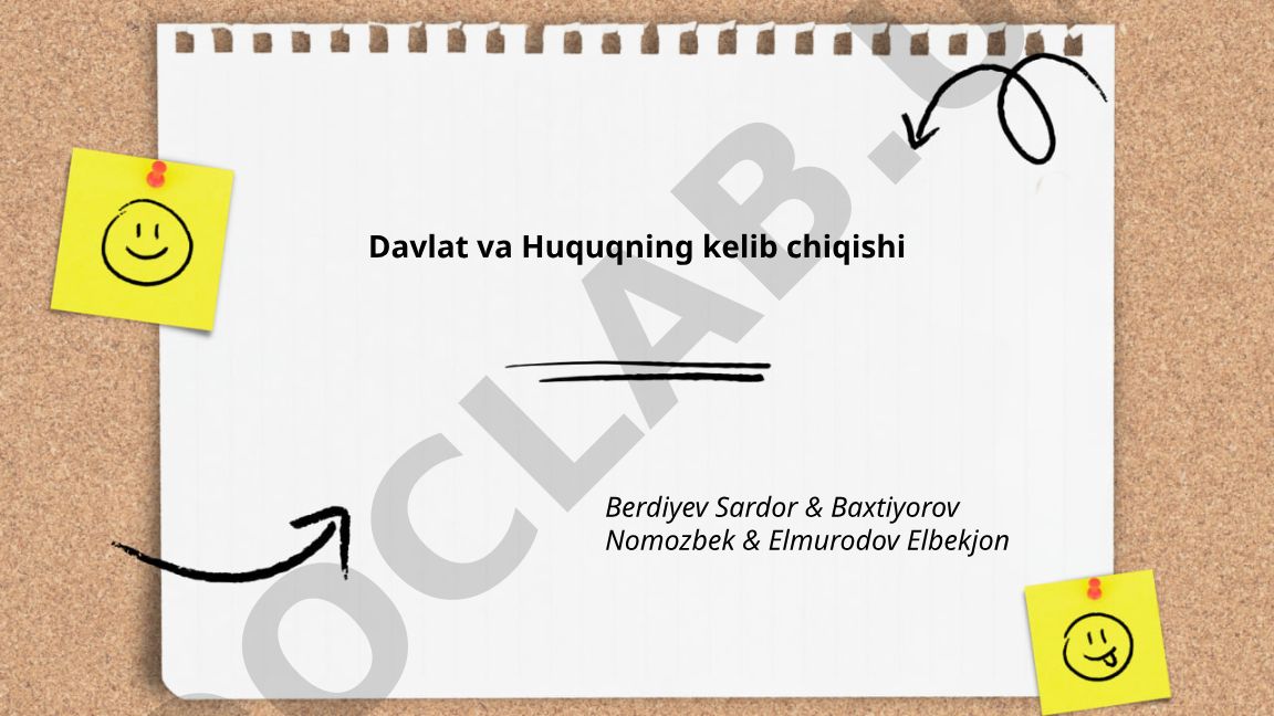 Davlat va huquqning kelib chiqishi