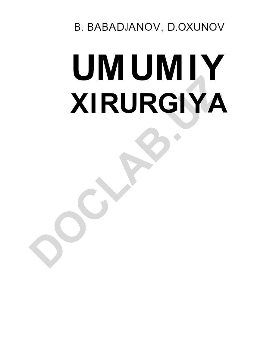 Umumiy xirurgiya darsligi