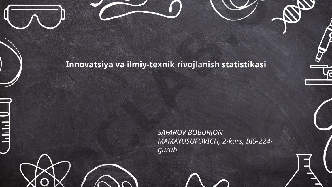Innovatsiya va ilmiy-texnik rivojlanish statistikasi