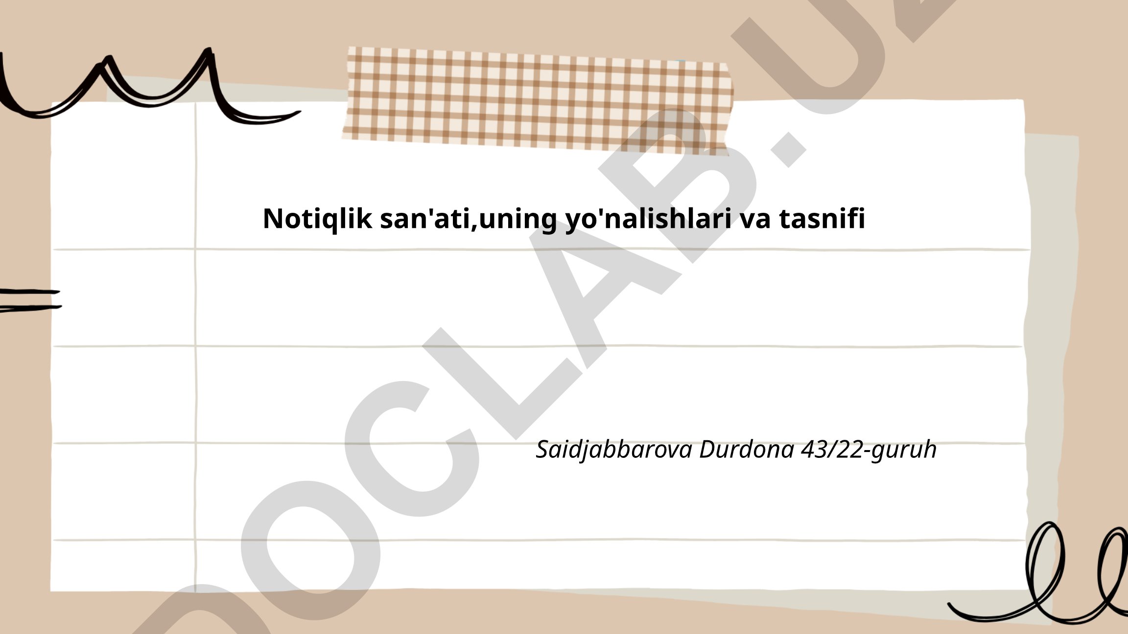 Notiqlik san'ati, uning yo'nalishlari va tasnifi