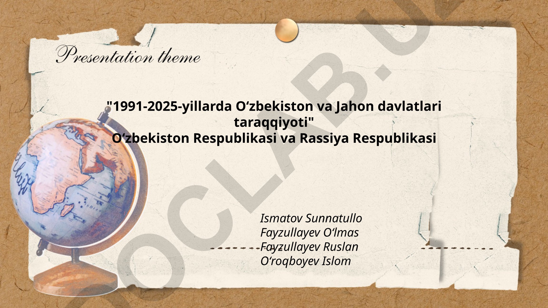 1991-2025-yillarda Oʻzbekiston va Rossiya oʻrtasidagi siyosiy va iqtisodiy munosabatlar