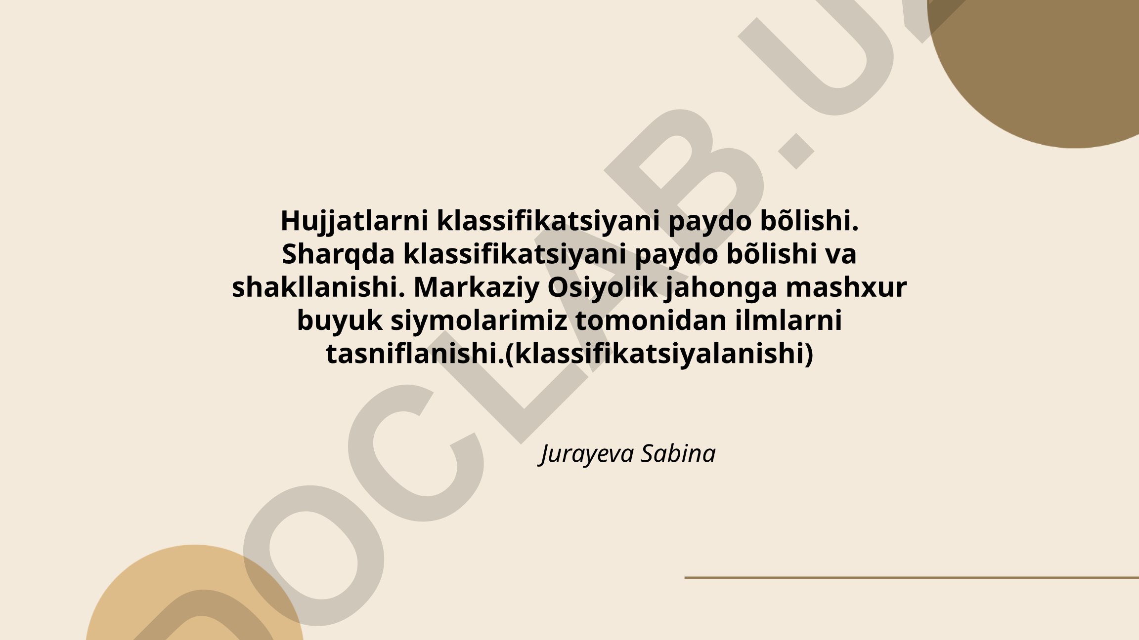 Ilmlarni tasniflash tarixi va Sharqda klassifikatsiyaning shakllanishi