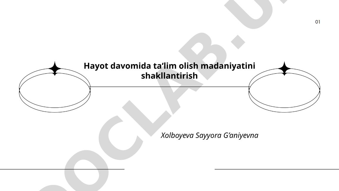 Hayot davomida ta'lim olish madaniyatini shakllantirish
