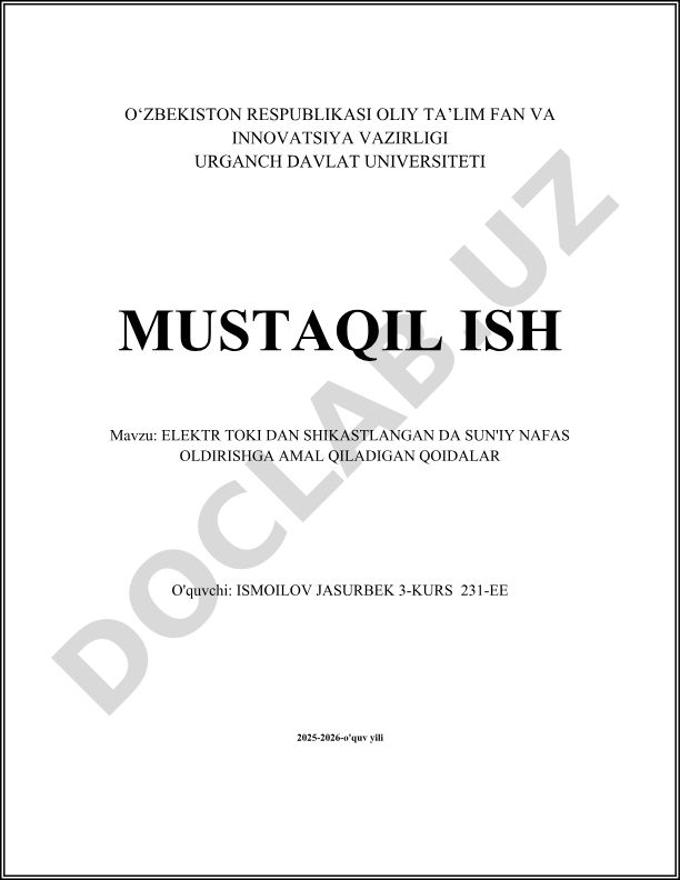 Elektr toki dan shikastlangan da sun'iy nafas oldirishga amal qiladigan qoidalar
