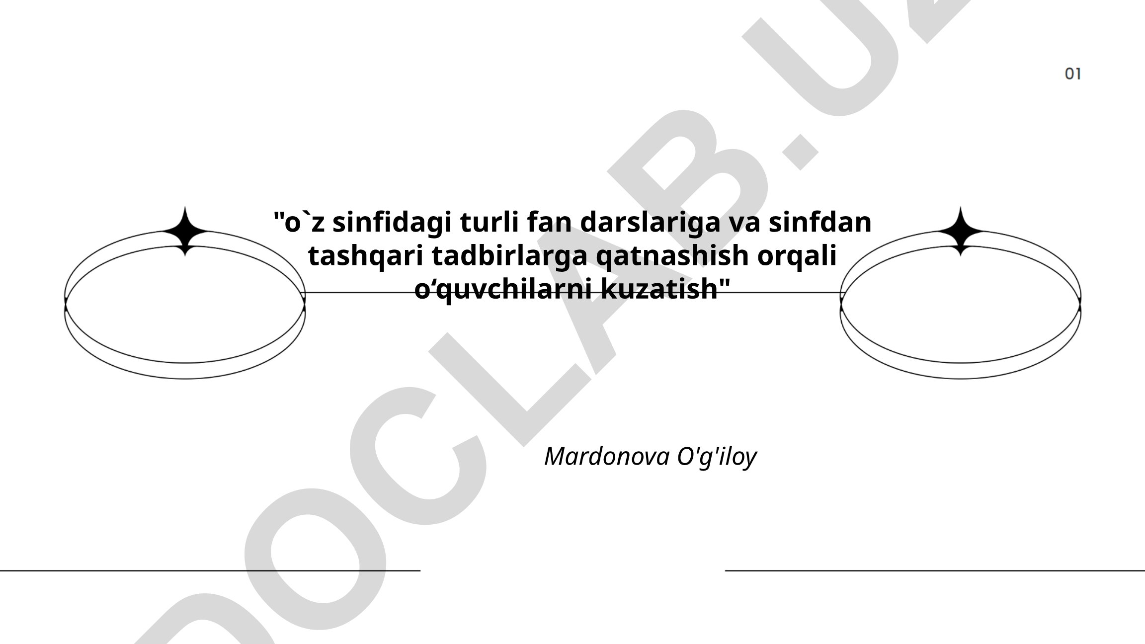 O'z sinfidagi turli fan darslariga va sinfdan tashqari tadbirlarga qatnashish orqali o'quvchilarni kuzatish