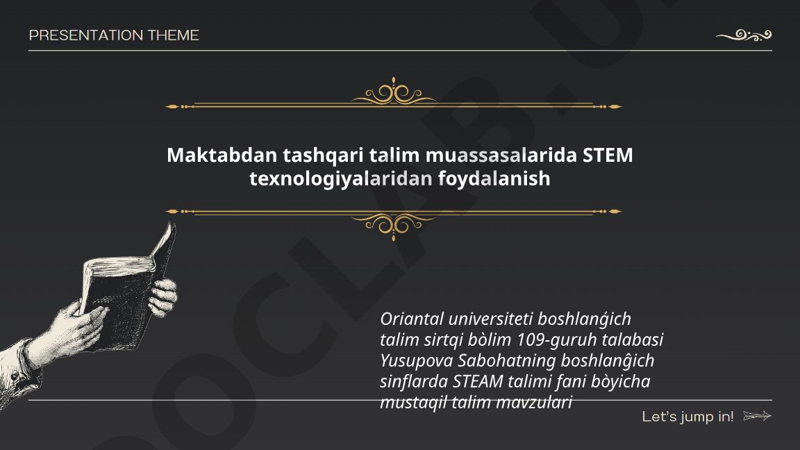 Maktabdan tashqari ta'lim muassasalarida STEM texnologiyalaridan foydalanish