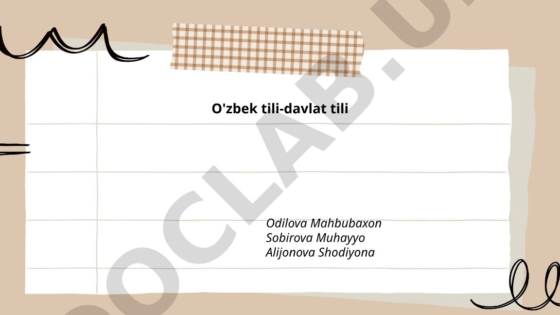 O'zbek tilining davlat tili maqomi va rivojlanish strategiyasi