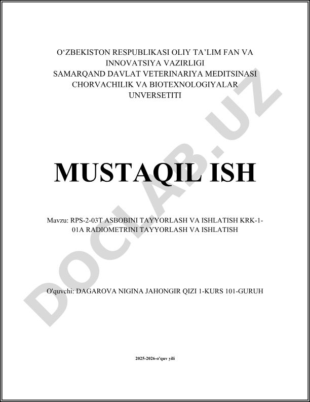 RPS-2-03T asbobini tayyorlash va ishlatish, KRK-1-01A radiometrini tayyorlash va ishlatish