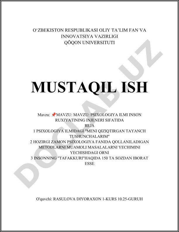 Psixologiya ilmi inson ruxiyatining injeneri sifatida