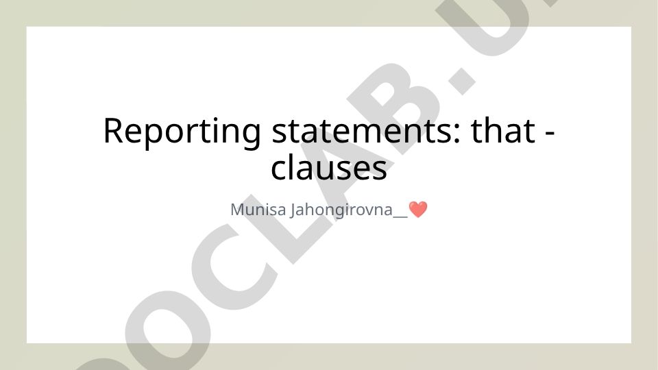 That-clauses in reported speech: grammatical functions and cross-linguistic analysis