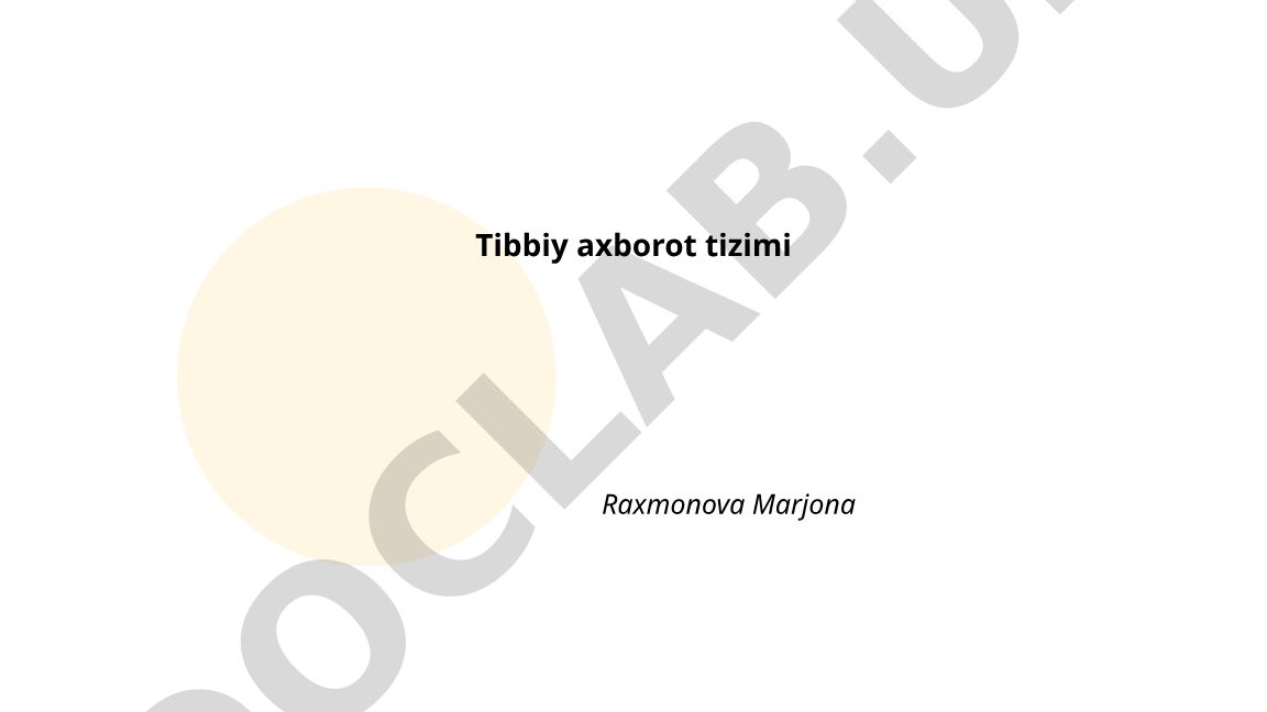 Tibbiy axborot tizimlari va elektron sog'liqni saqlash yozuvlari