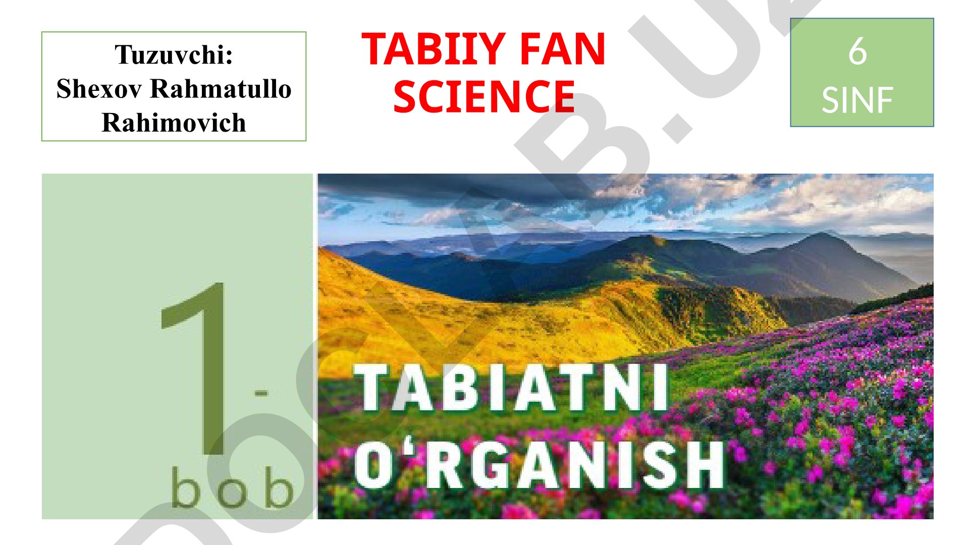 Tabiiy fanlarning tadqiqot obyekti va predmeti
