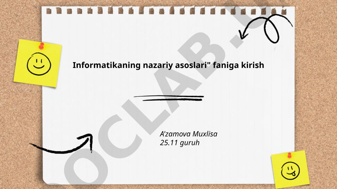 Informatikaning nazariy asoslari