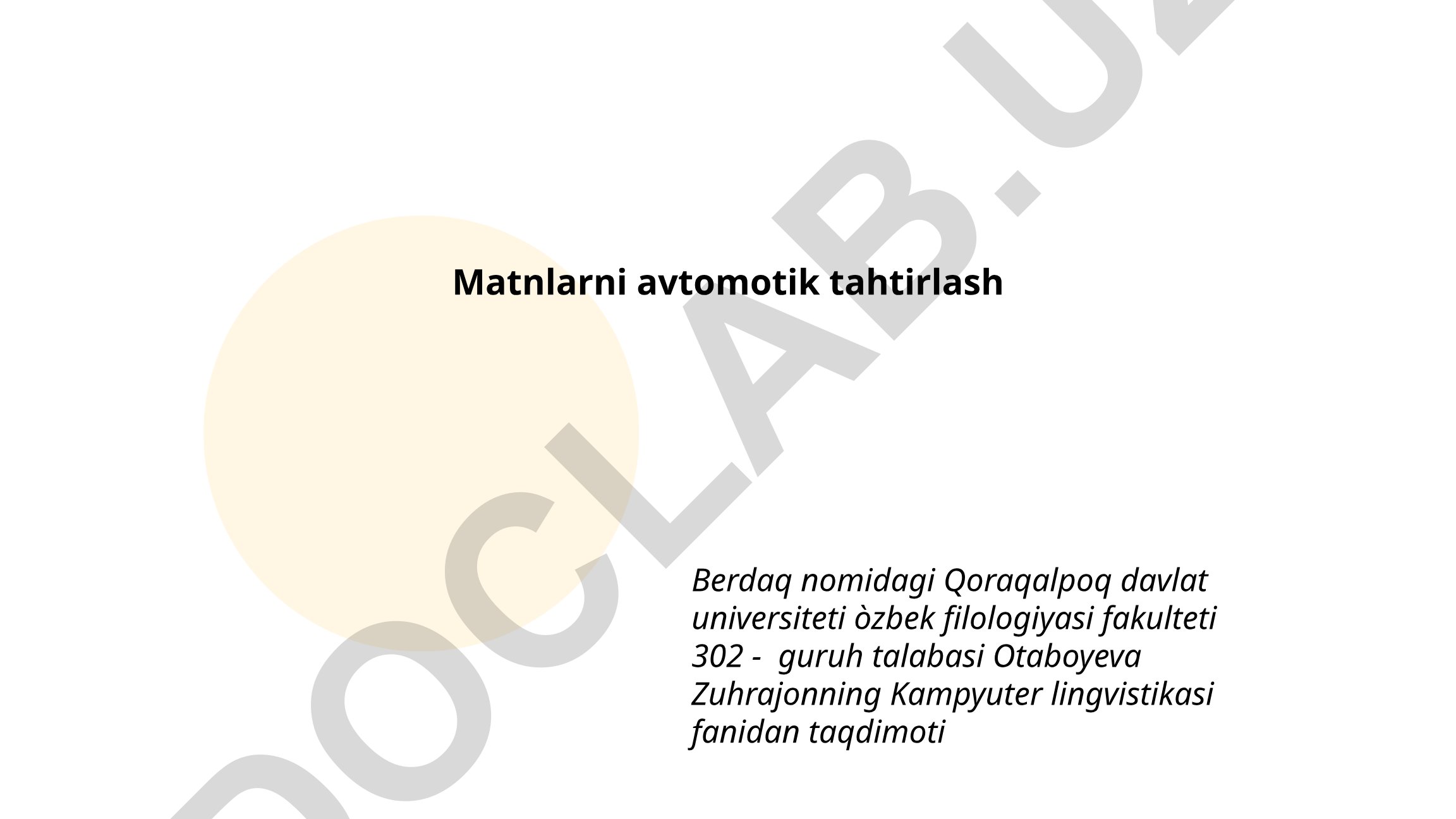 Matnlarni avtomatik grammatik tekshirish va stillar tekshiruvi