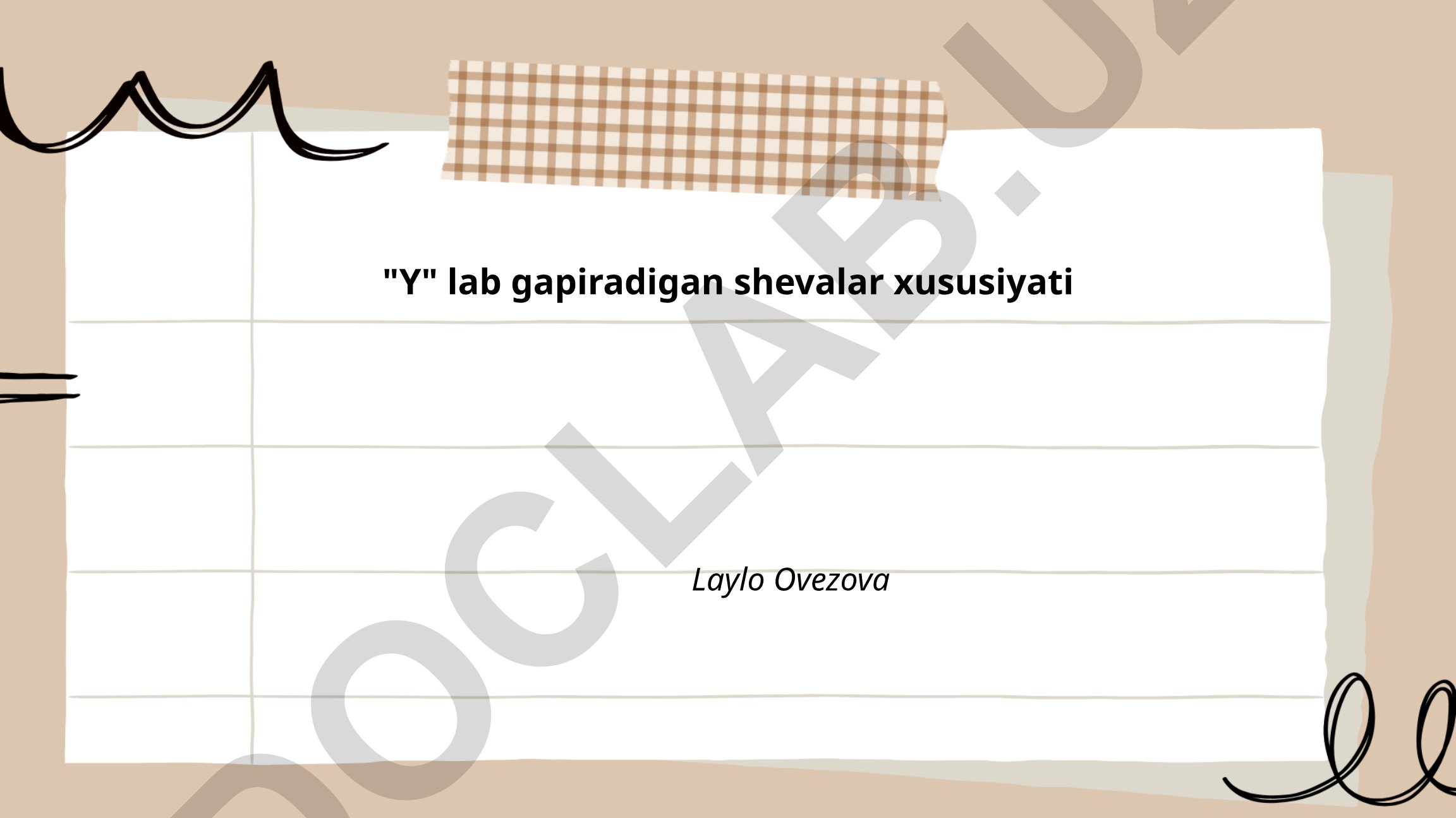 Y lab gapiradigan shevalarning fonetik xususiyatlari va geografik tarqalishi