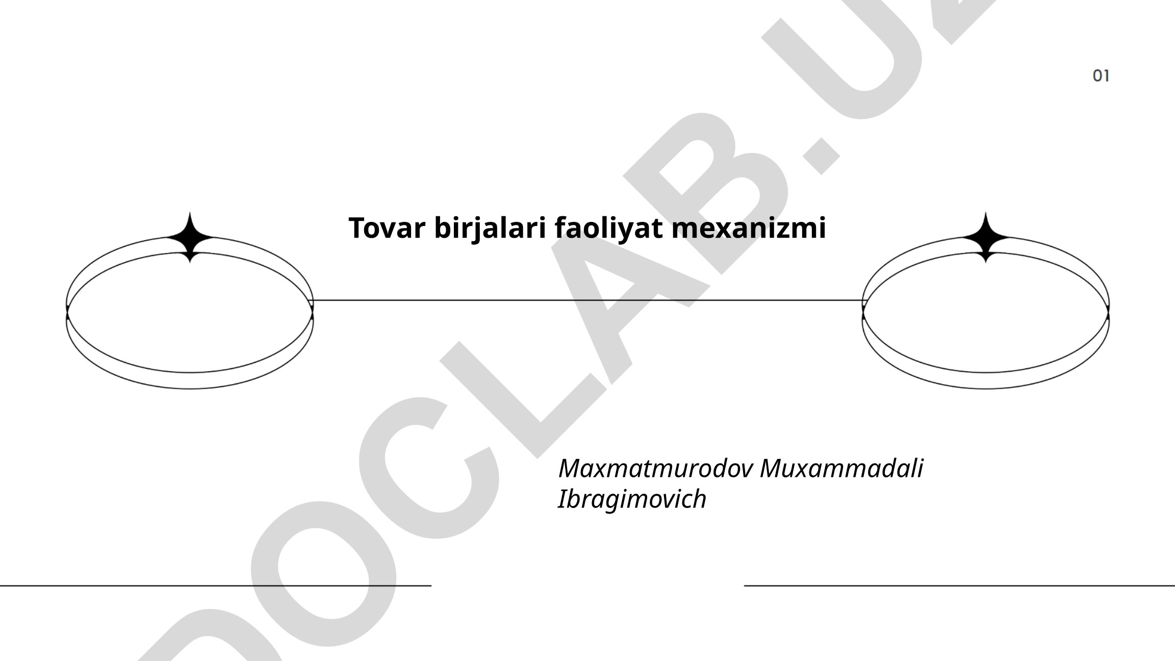 Tovar birjalari faoliyat mexanizmi