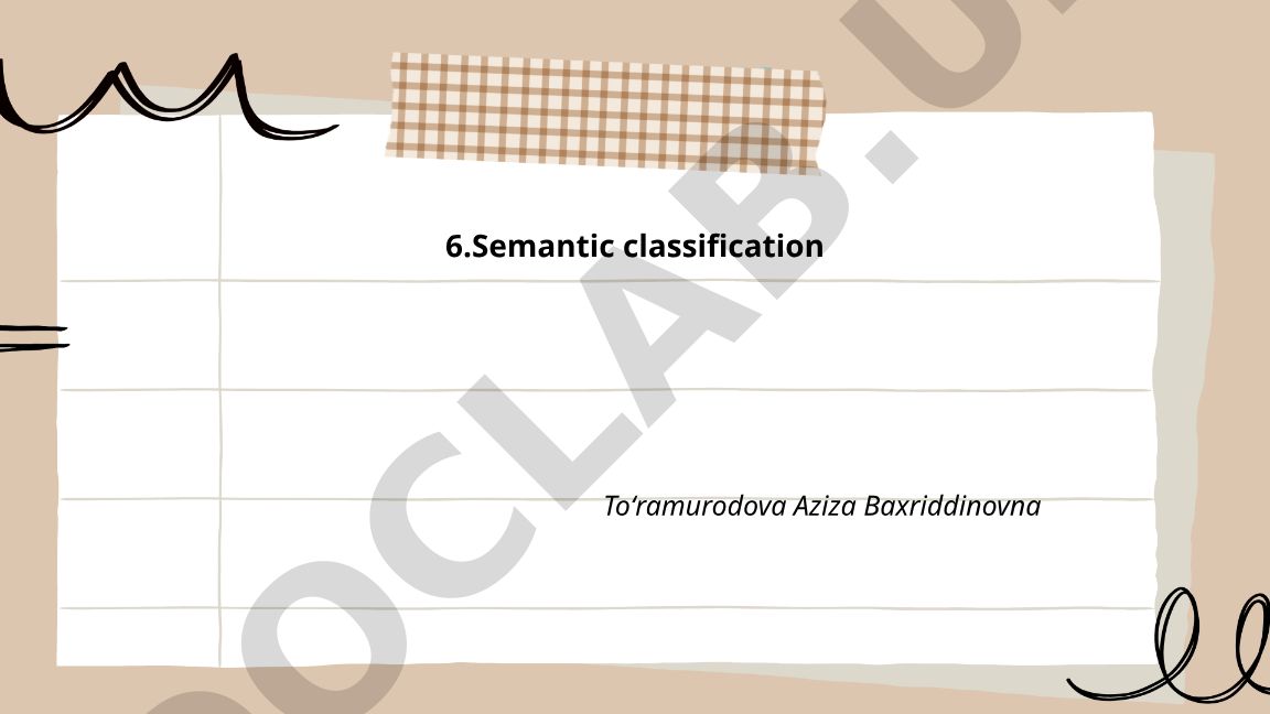 Semantic classification