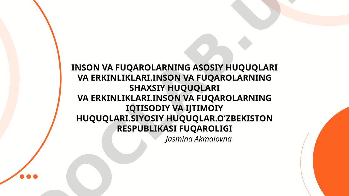 Inson va fuqarolarning asosiy huquqlari va erkinliklari