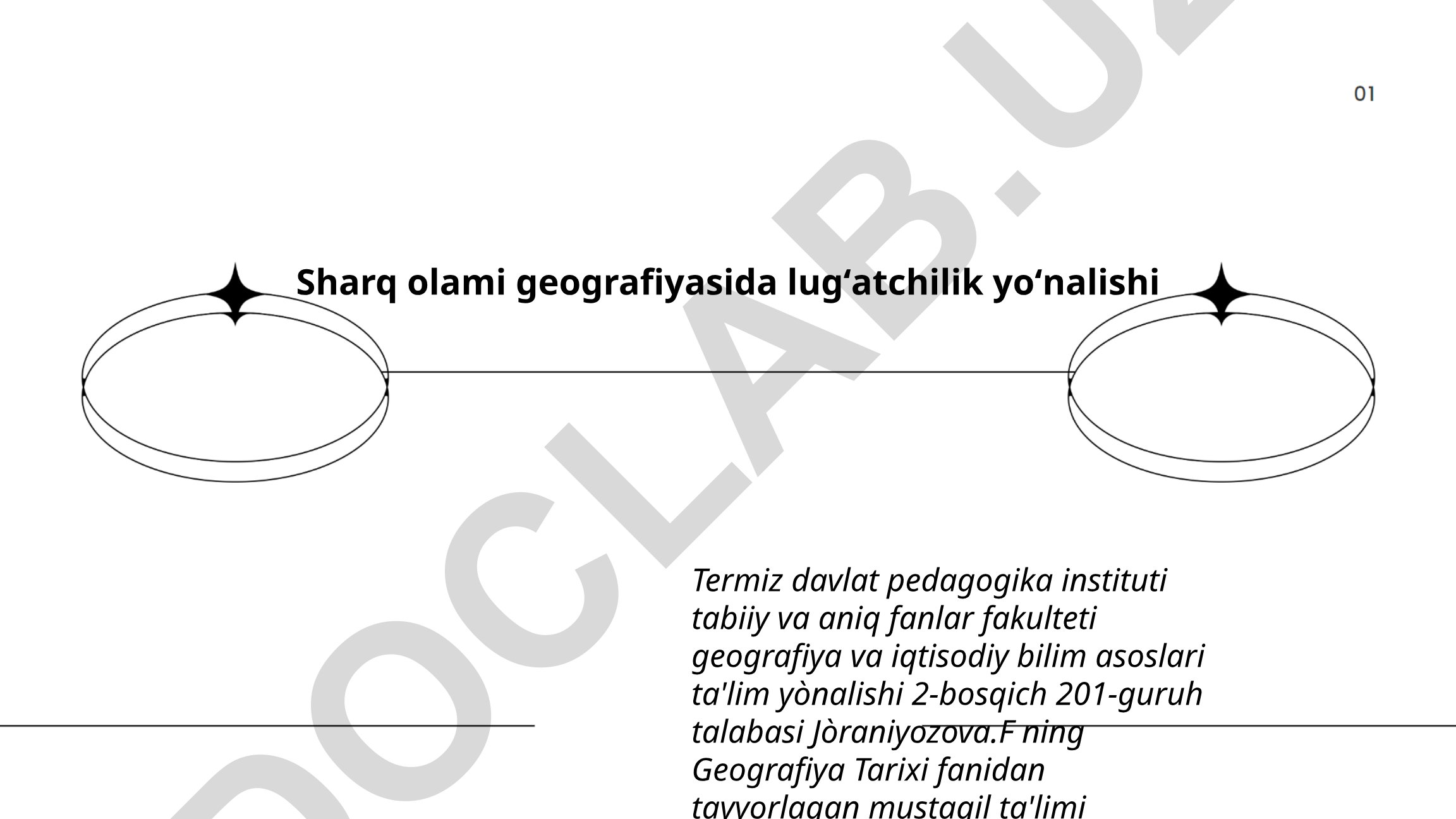 Sharq olami geografiyasida lugʻatchilik yoʻnalishi