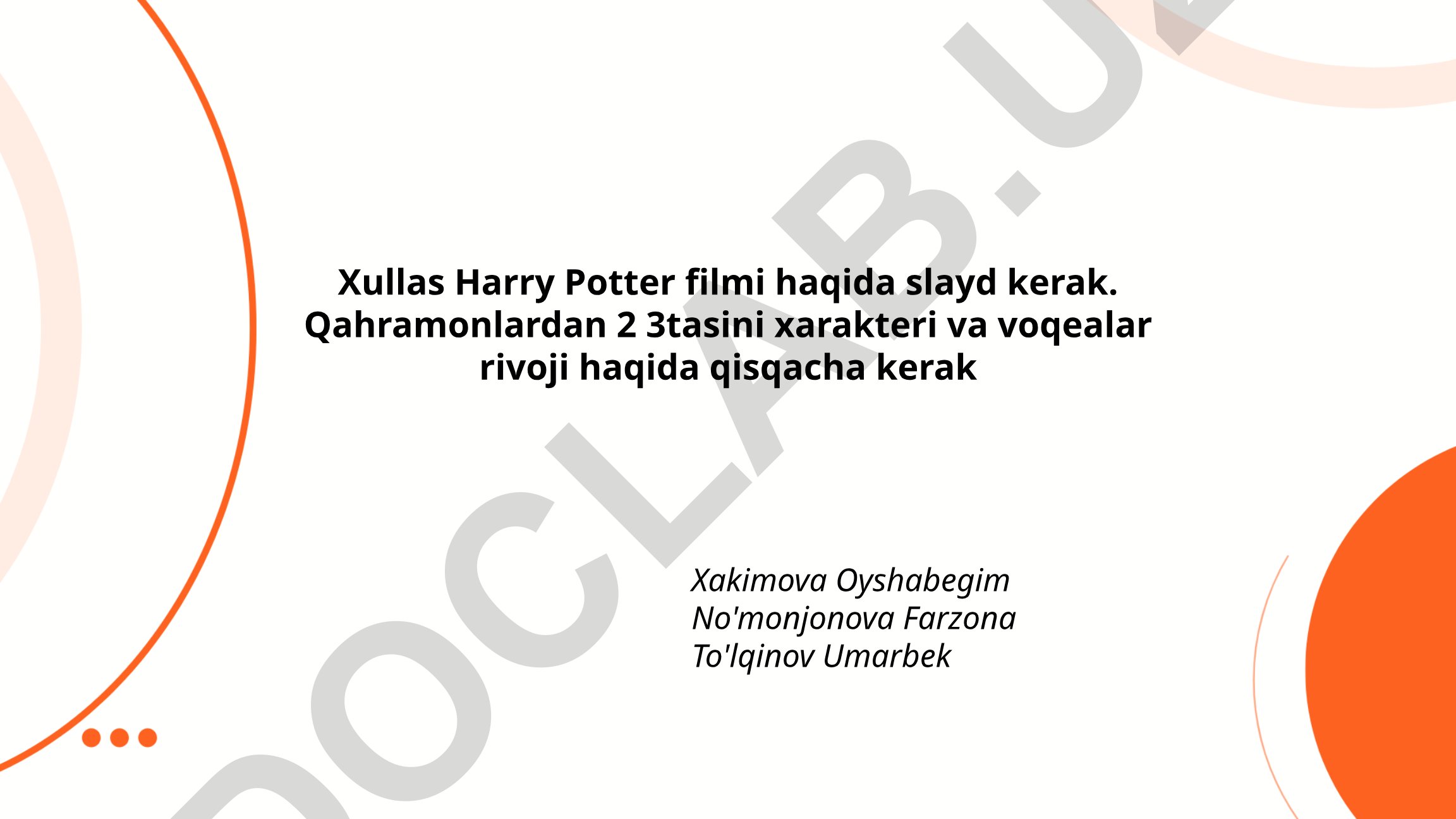 Harry Potter filmi haqida slayd
