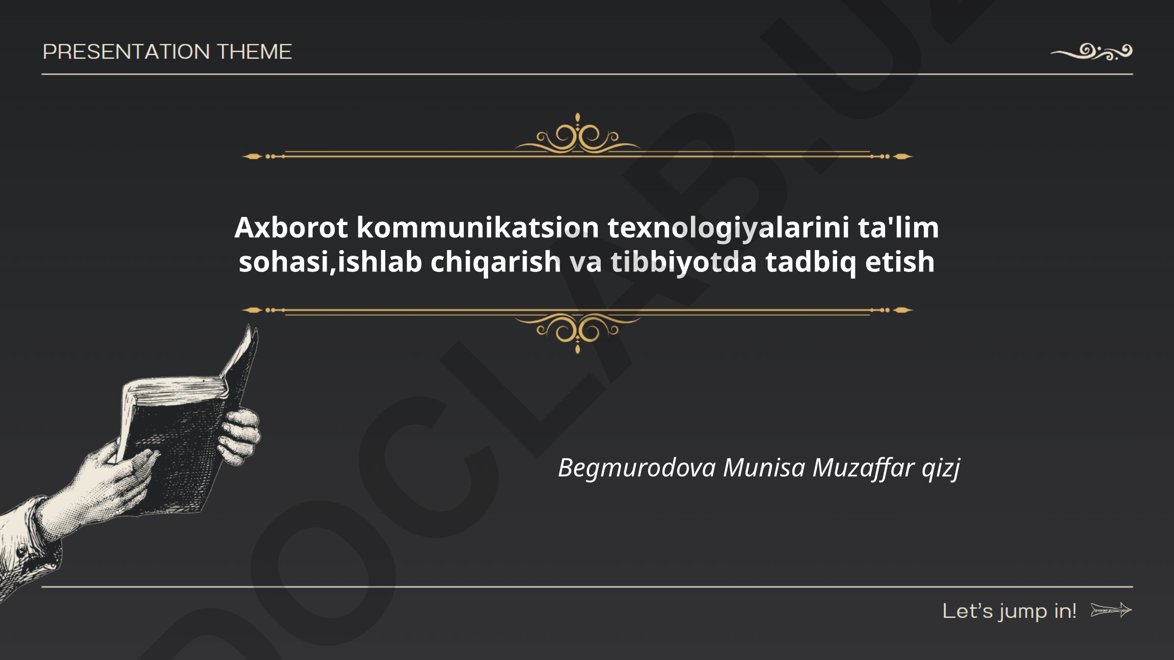 Axborot kommunikatsion texnologiyalarini ta'lim, ishlab chiqarish va tibbiyotda tadbiq etish