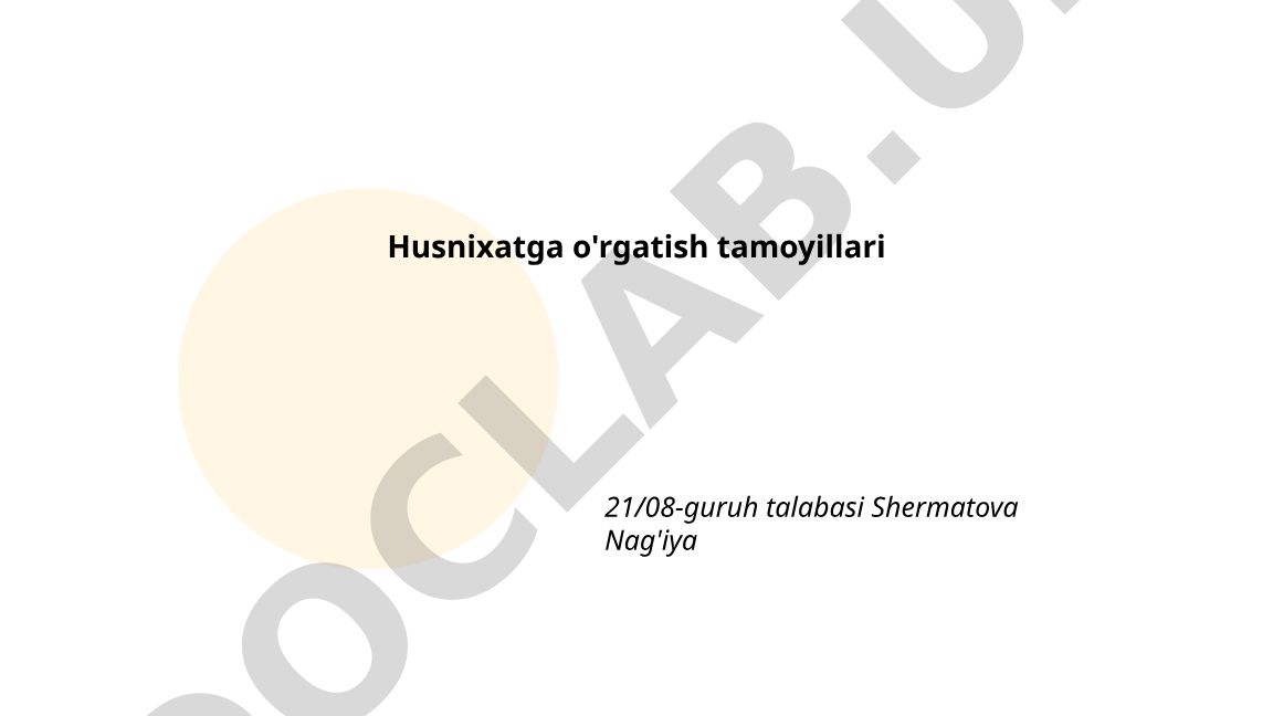 Husnixatga o'rgatish tamoyillari
