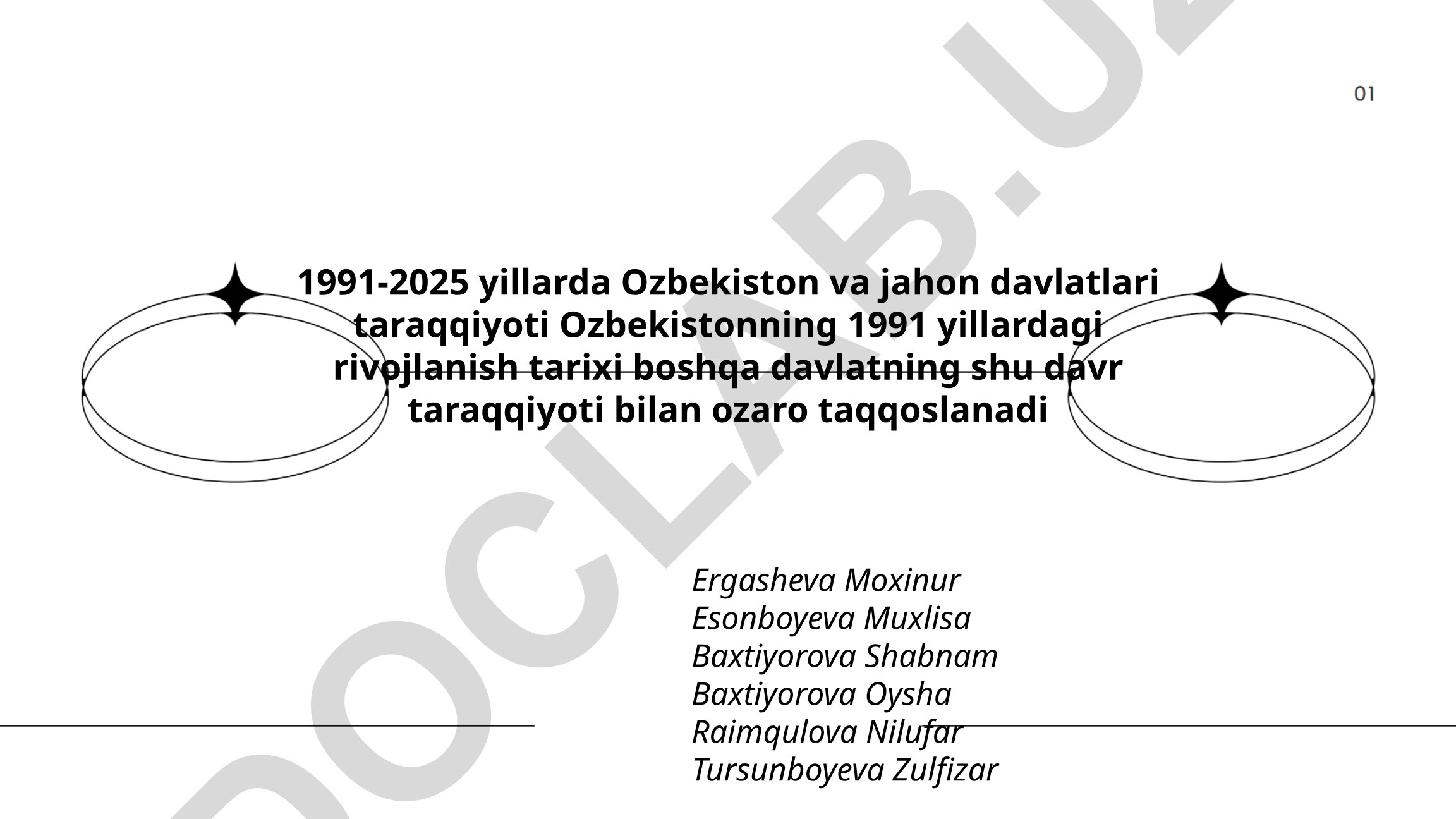 1991-2025 yillarda O'zbekiston va jahon davlatlari taraqqiyoti