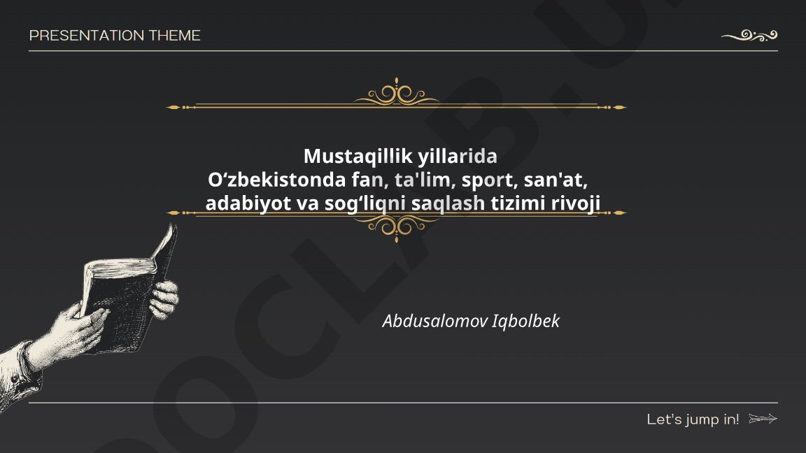 Mustaqillik yillarida O‘zbekistonda fan, ta'lim, sport, san'at, adabiyot va sog‘liqni saqlash tizimi rivoji