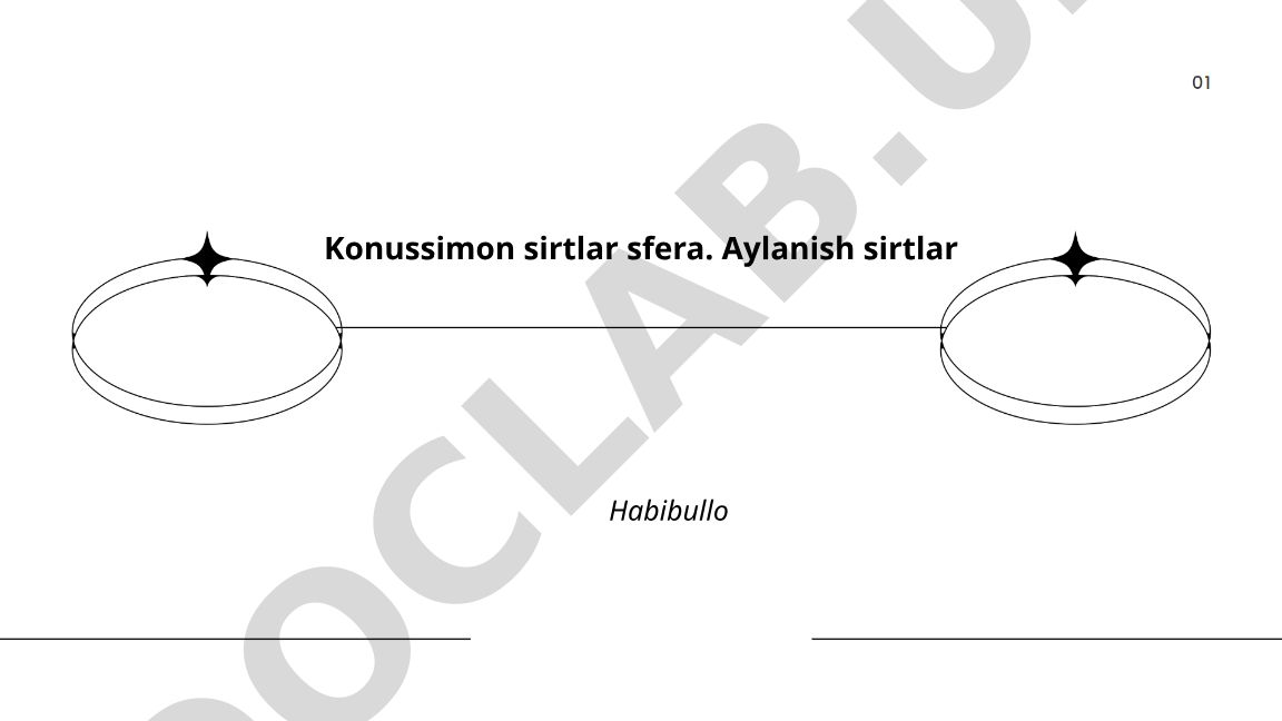 Konussimon sirtlar: taʼrif, tenglamalar va parametrik ifodalar