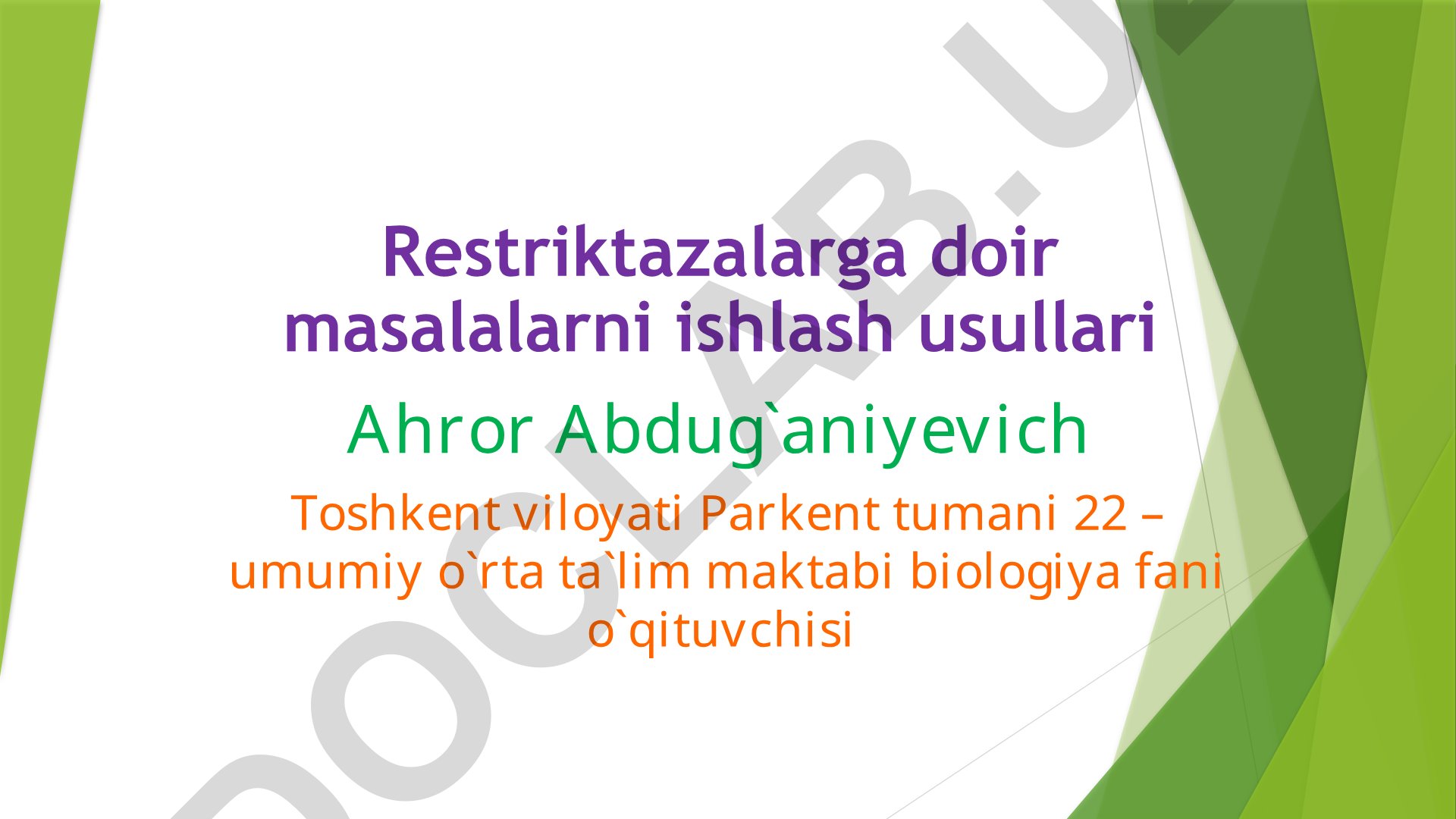 Restriktazalar va gen muhandisligida foydaliligi