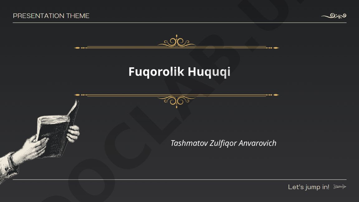 Fuqorolik huquqi prinsiplari va huquqiy shaxslar
